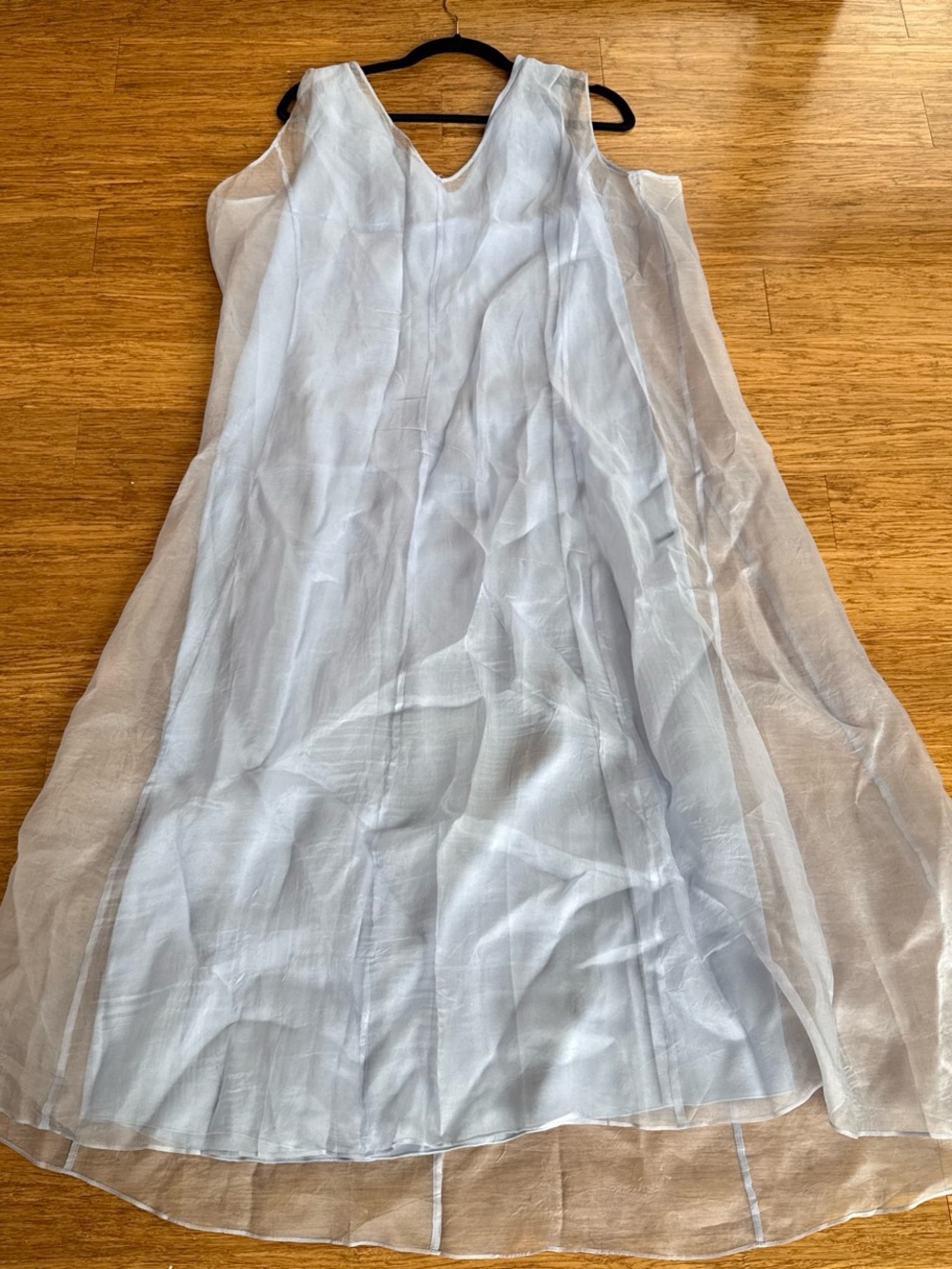 Eileen Fisher Powder Blue Maxi Dress with Coordinating Jacket - Picture 7 of 8